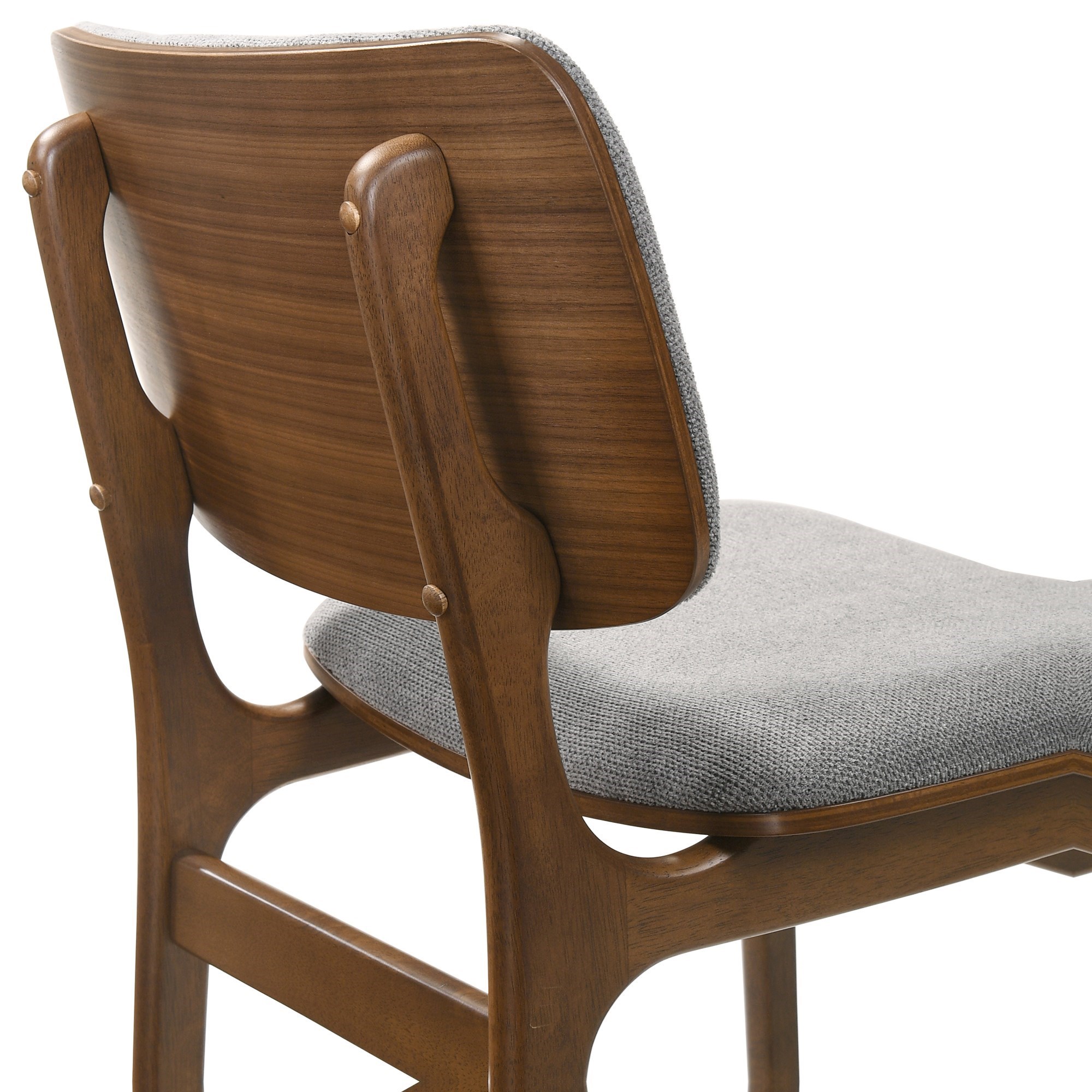 Armen Living Venus Wood Dining Accent Chairs in Walnut Set