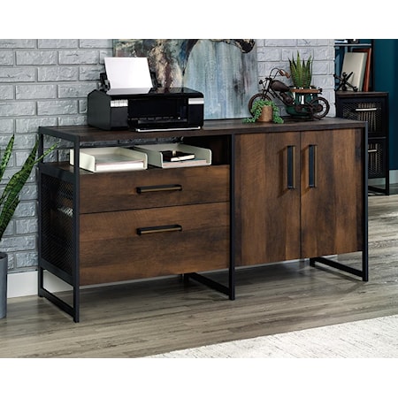 Industrial Credenza Cabinet with Metal Frame
