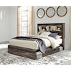 Signature Design by Ashley Drystan Queen Bookcase Bed with 4 Underbed Drawers