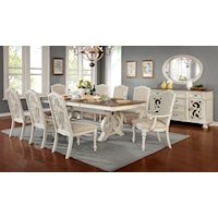 Rustic 9-Piece Dining Set with Expandable Leaf
