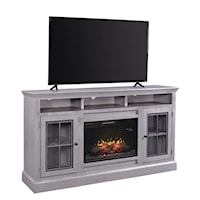 Transitional 70" Two-Door Fireplace TV Console