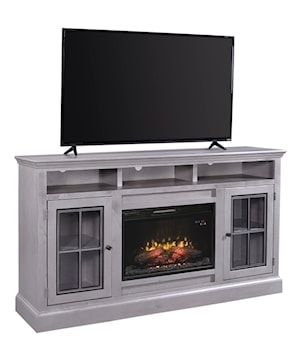 Transitional 70" Two-Door Fireplace TV Console