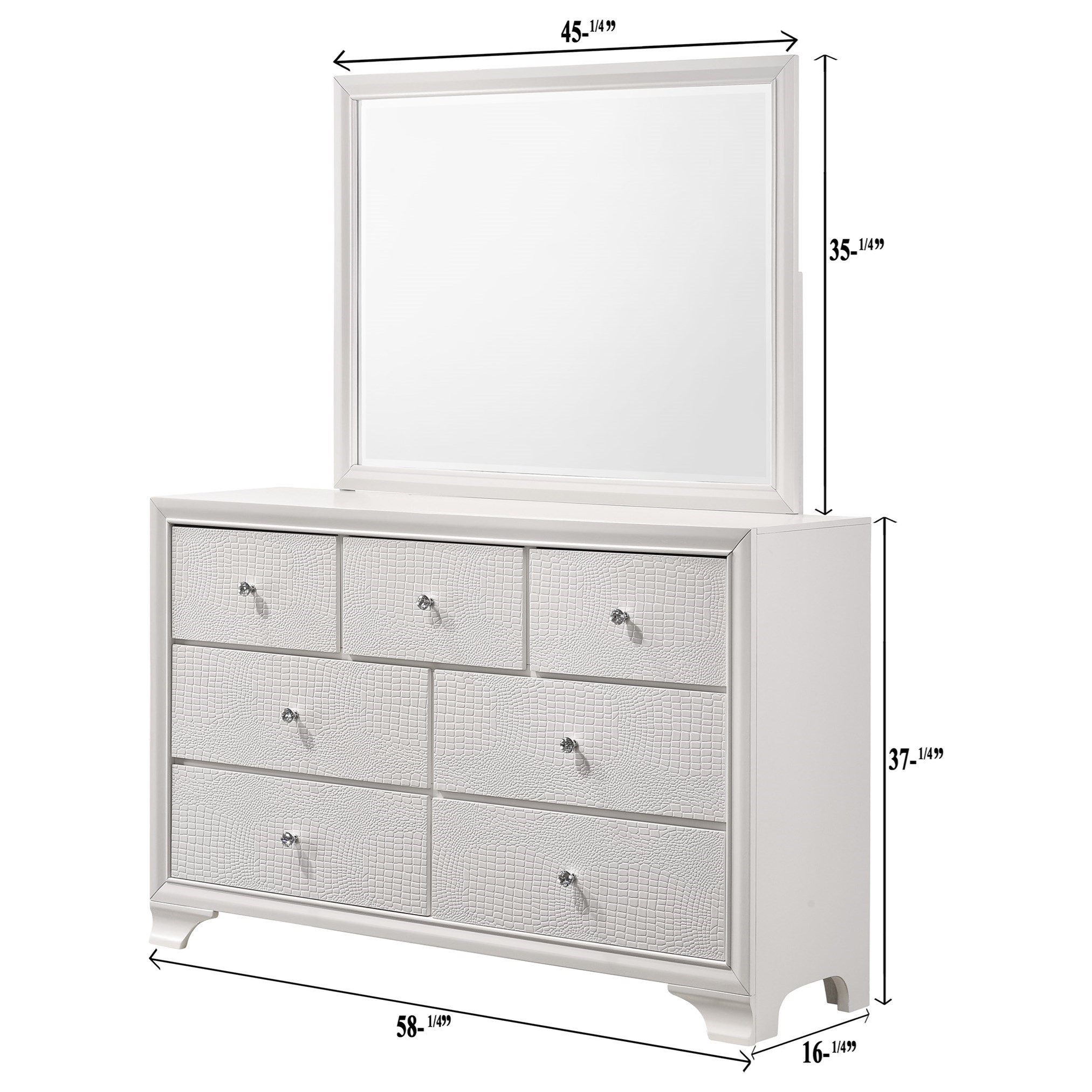 Dresser and Mirror Set