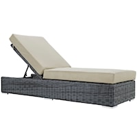 Summon Coastal Outdoor Patio Sunbrella® Chaise Lounge - Gray/Beige