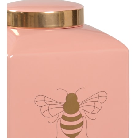 Bee Gracious Ginger Jar - Coral
