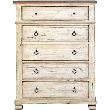 Rustic Farmhouse 5-Drawer Chest of Drawers