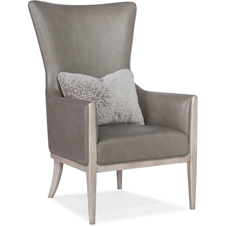 Transitional Club Chair with Accent Pillow