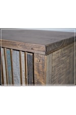 International Furniture Direct Tiza 4-Door Console with Brown Multicolor Doors