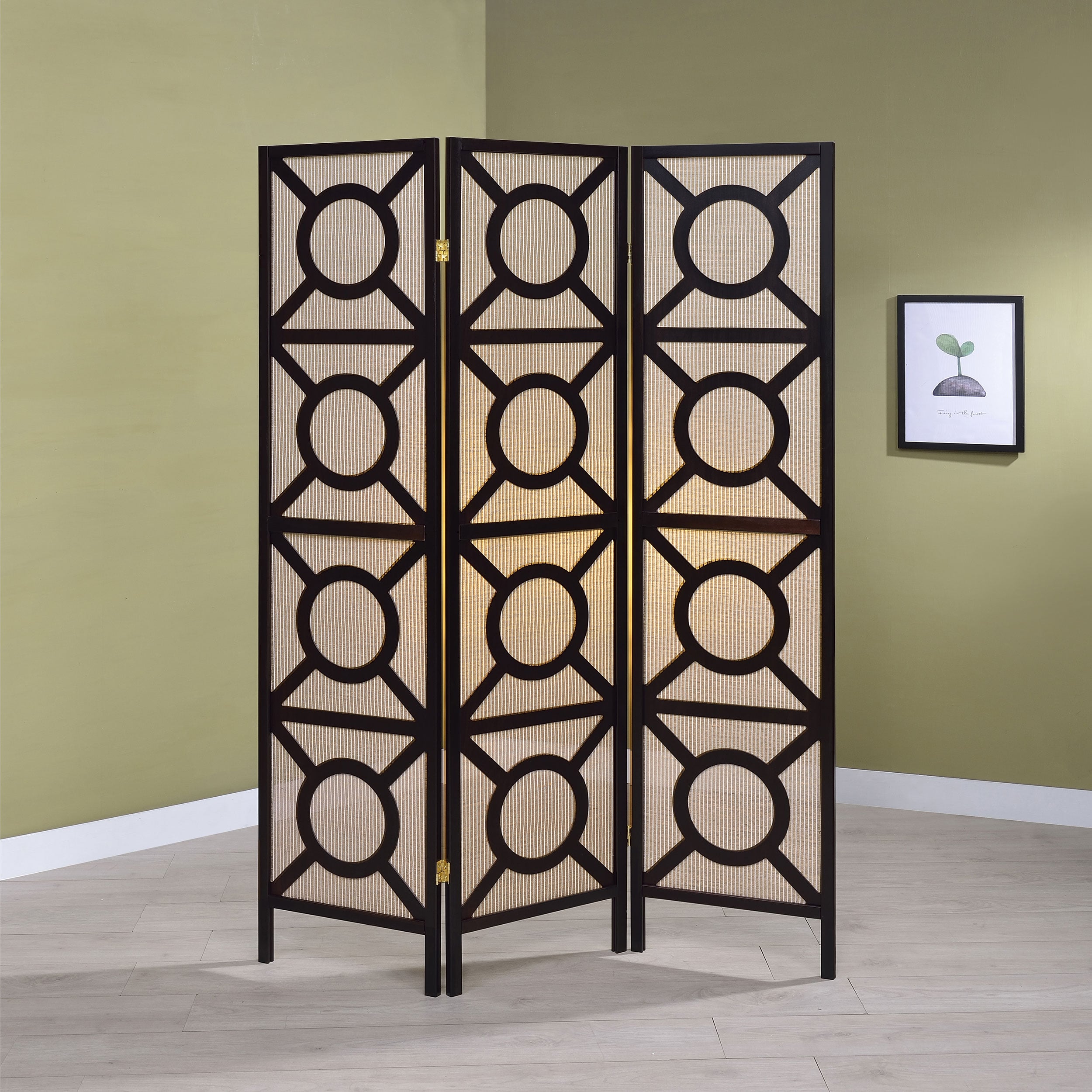 Coaster Vulcan 3 Panel Room Divider Folding Shoji Screen
