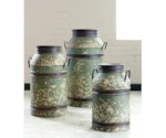 Signature Design by Ashley Accents Elke Antique Green/Brown Milk Can Set