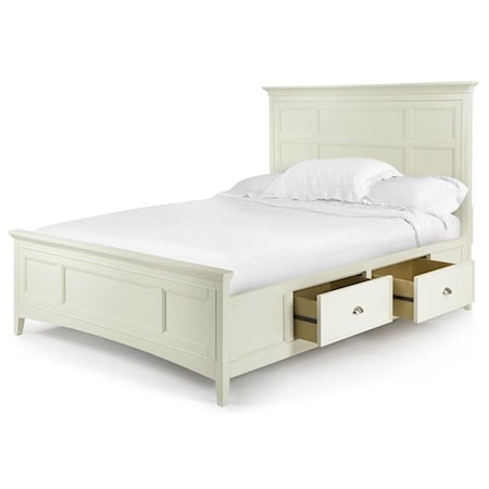 Queen Panel Bed with Storage Rails