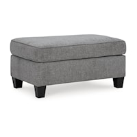 Contemporary Ottoman with Polyester Upholstery