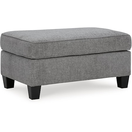 Contemporary Ottoman with Polyester Upholstery