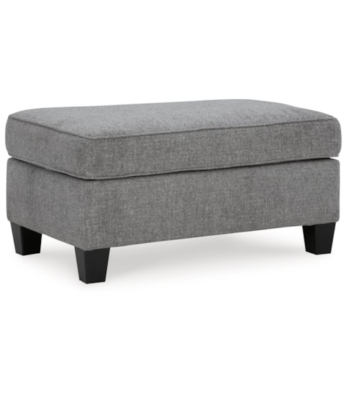 Contemporary Ottoman with Polyester Upholstery