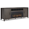 Benchcraft Montillan 84" TV Stand with Electric Fireplace