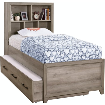 Twin Bookcase Bed with Trundle