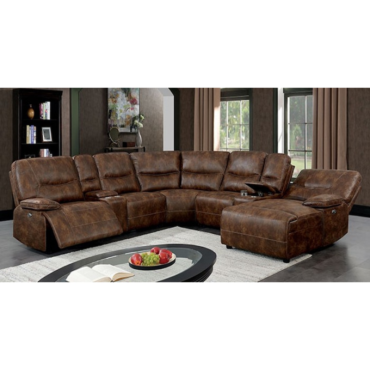 Furniture of America Chantelle Power Sectional