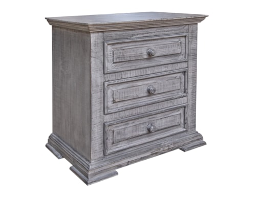 Rustic Nightstand with Microfiber-Lined Top Drawer