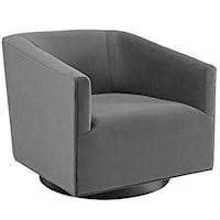 Accent Lounge Performance Velvet Swivel Chair - Gray