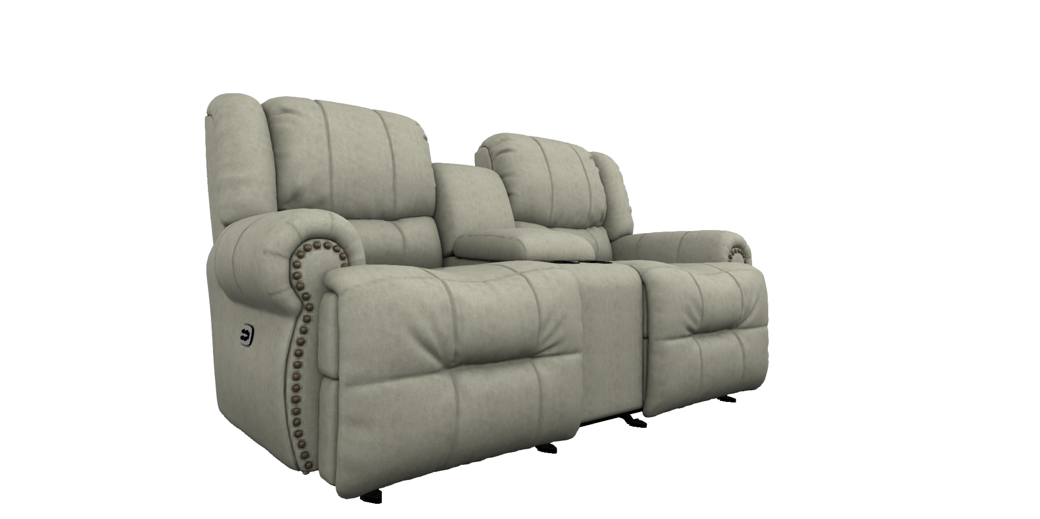Rocking Reclining Console Loveseat