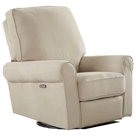 Transitional Swivel Glider Rocker Recliner with Rolled Arms