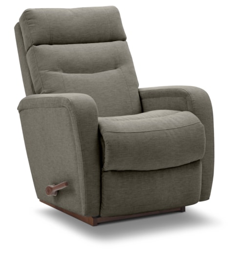 Casual Manual Rocking Recliner with Padded Track Arms