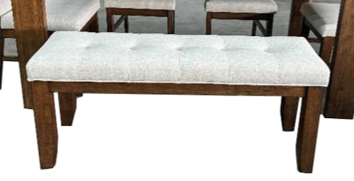 Transitional Dining Bench with Button-Tufted Upholstered Seat