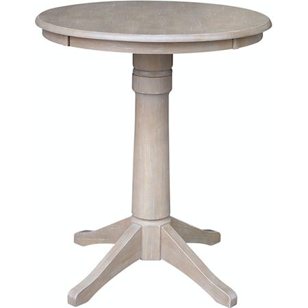 30'' Pedestal Table in Taupe Gray
