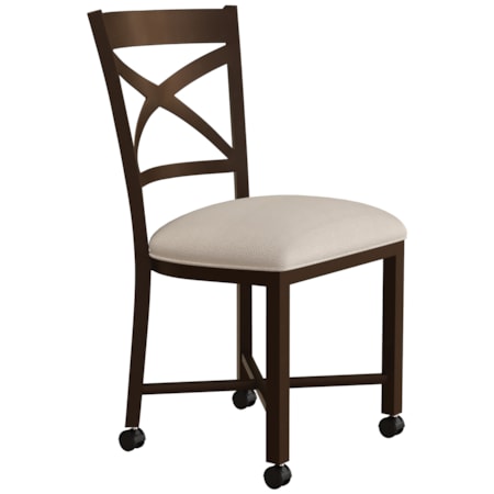 Non-Swivel Chair With Welt And Casters