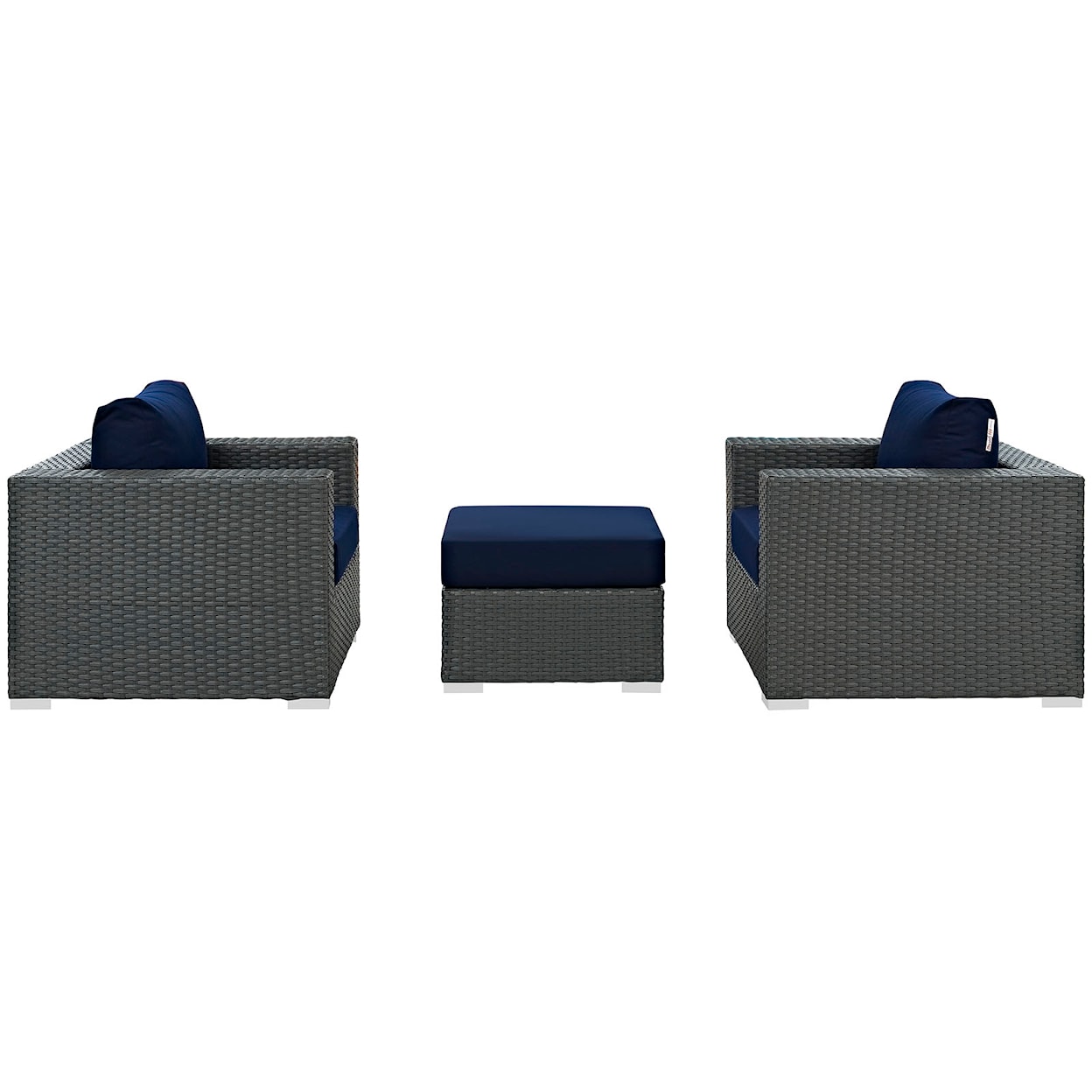 Modway Sojourn Outdoor 3 Piece Sectional Set