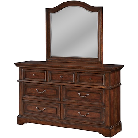 Dresser and Mirror Set