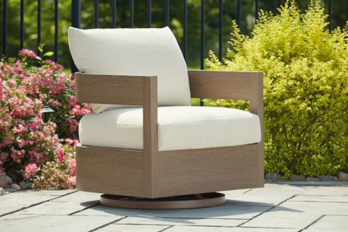 Outdoor Swivel Glider Chair With Cushion