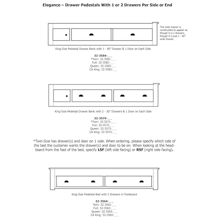 Queen Pedestal Bed