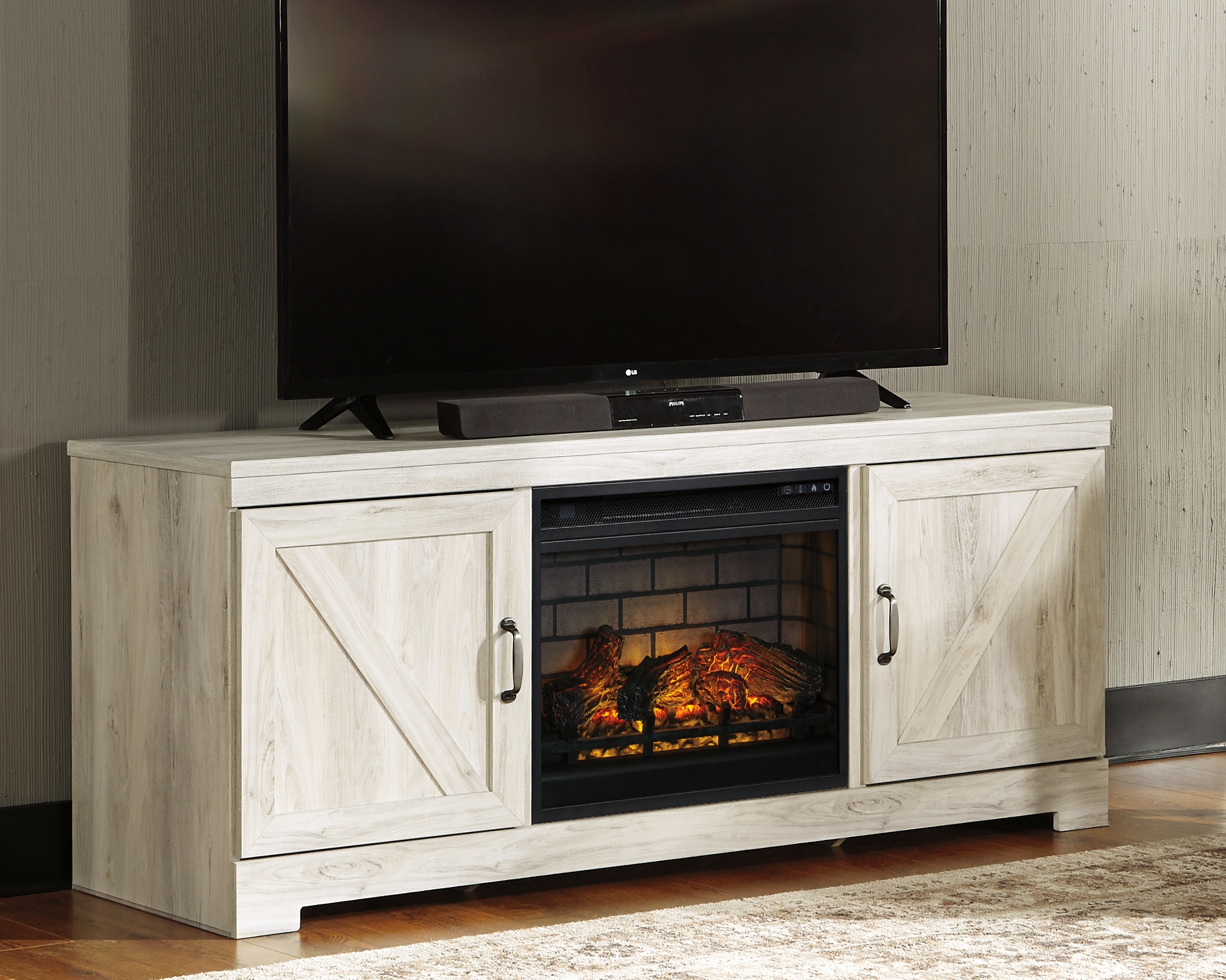 63&amp;quot; TV Stand With Electric Fireplace