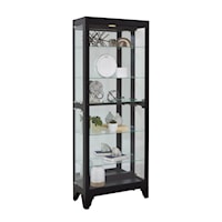 Contemporary Living Room Curio Cabinet with Mirrored Back