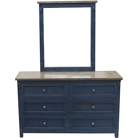 6-Drawer Dresser with Mirror