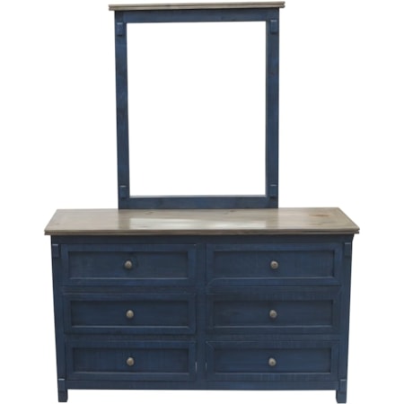 Cottage Creek Furniture St. Augustine G530-1199x1+G534-1199x1 Farmhouse 6-Drawer Dresser with Mirror | Furniture and More | Dresser + Mirror Combo Cottage Creek Furniture St. Augustine G530-1199x1+G534-1199x1 Farmhouse 6-Drawer Dresser with Mirror | Furniture and More | Dresser + Mirror Combo