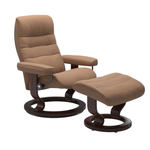 Medium Recliner & Ottoman Set with Classic Base