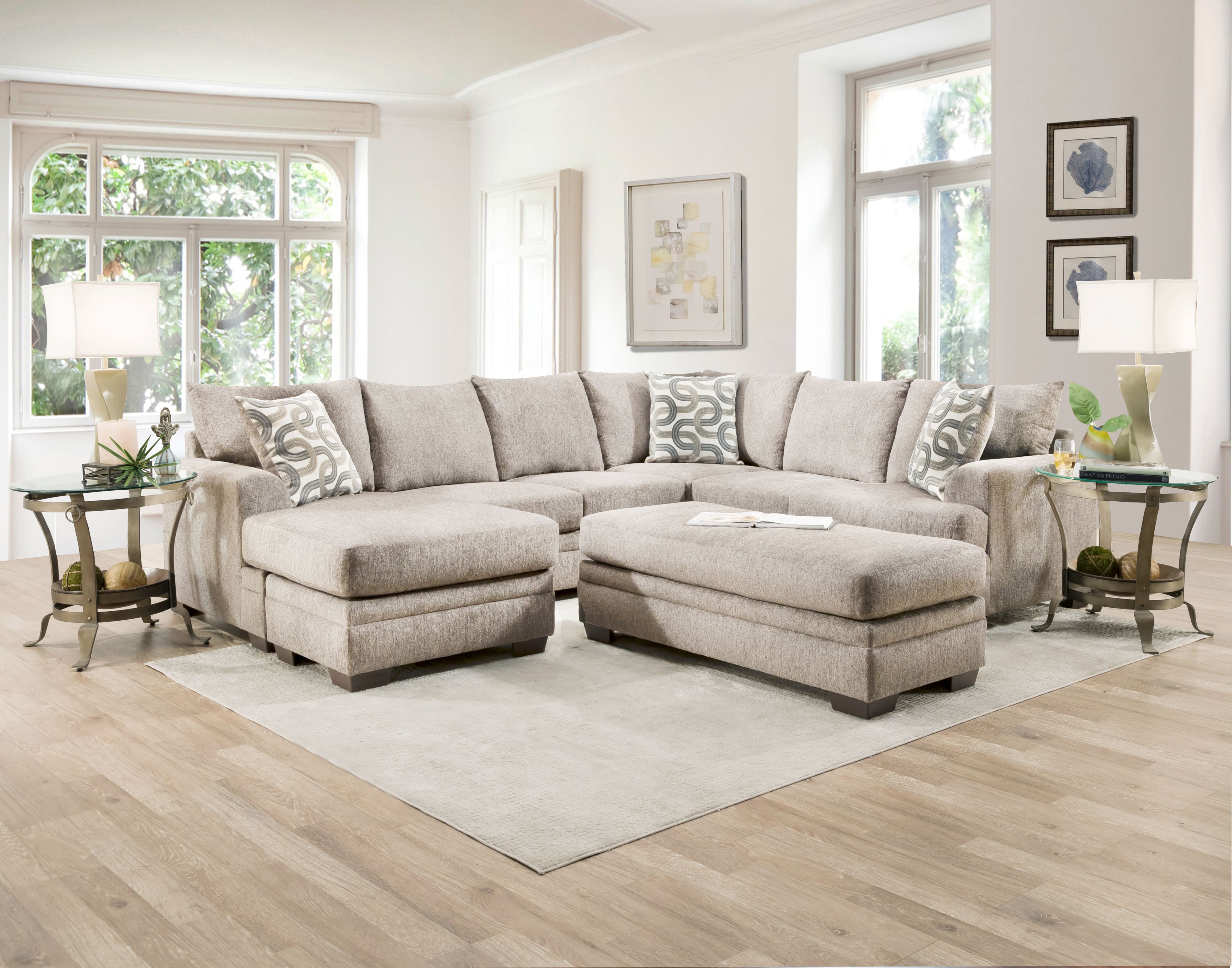 Sectional Sofa with Ottoman