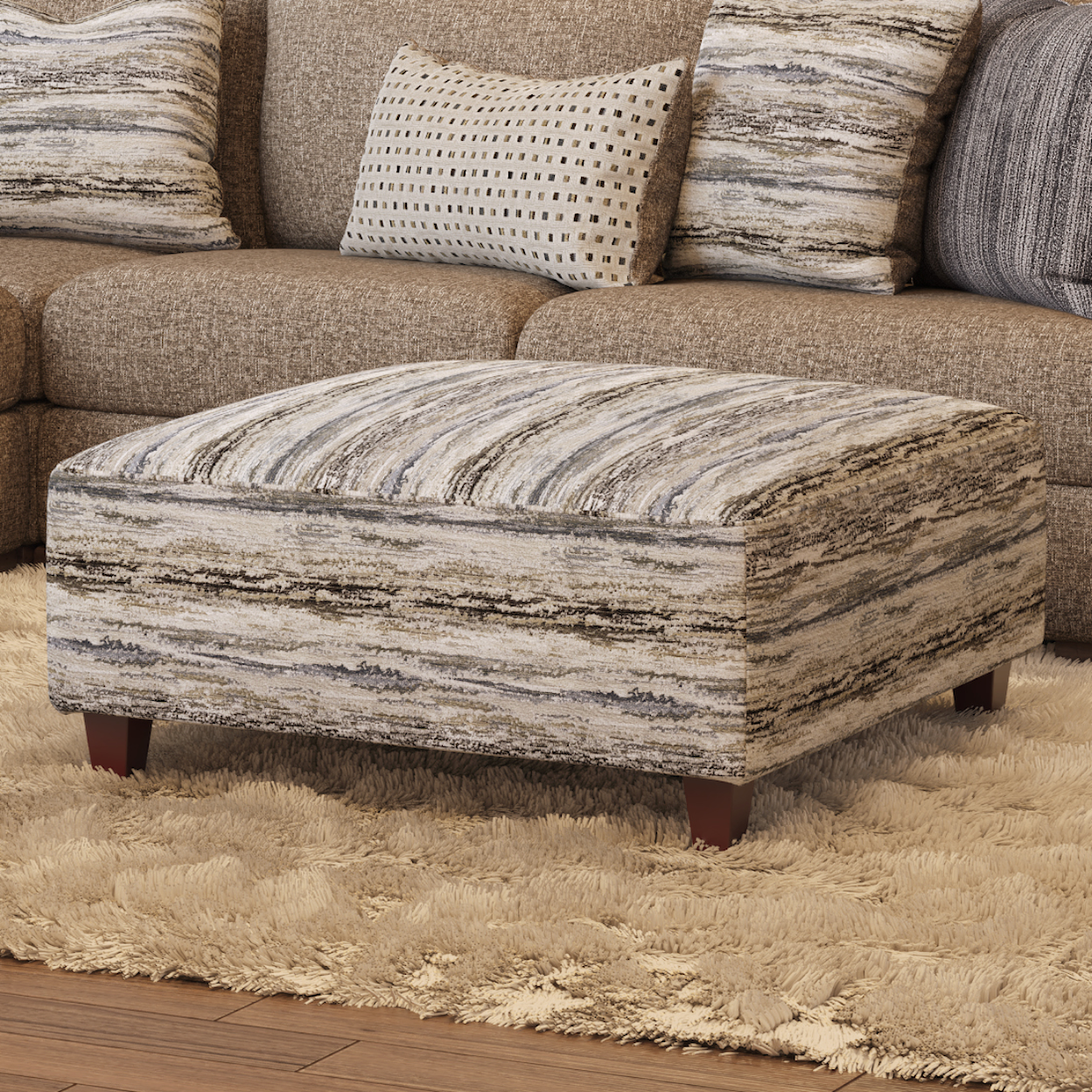 Fusion Furniture 51 MARTY FOSSIL Cocktail Ottoman