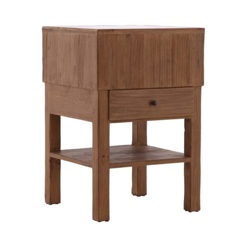 Rustic 1-Drawer Kitchen Island with Bluestone Top