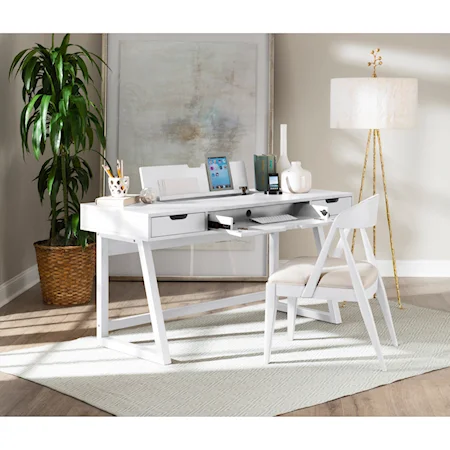 Contemporary Desk with USB Outlet