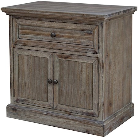 Nightstand with 1 Drawer and 2 Doors