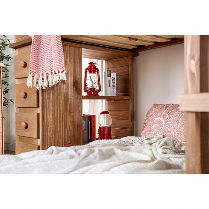 Furniture of America Eileen Twin Over Twin Loft Bed