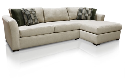 Transitional 2-Piece Sectional with 4 Toss Pillows