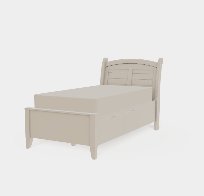 Twin XL Arched Right Drawerside Bed