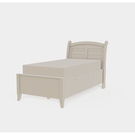 Twin XL Arched Right Drawerside Bed