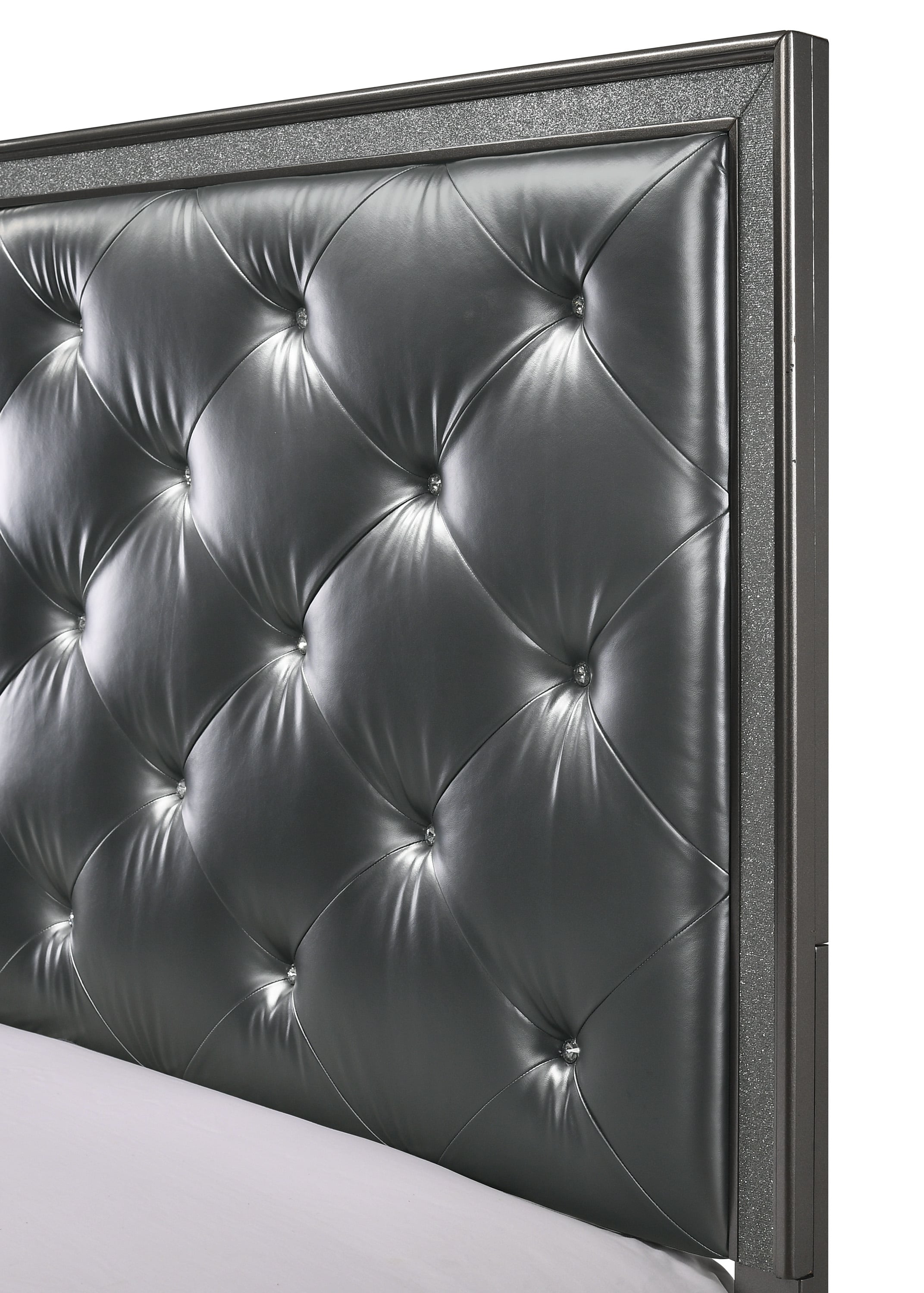 Queen Panel Bed with Upholstered Headboard