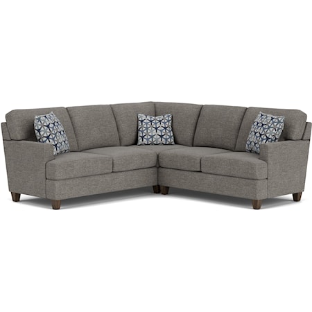 Contemporary Sectional Sofa with Track Arms