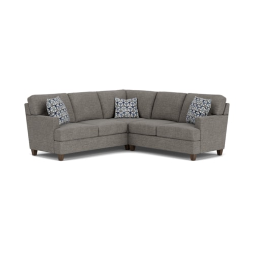 Contemporary Sectional Sofa with Track Arms